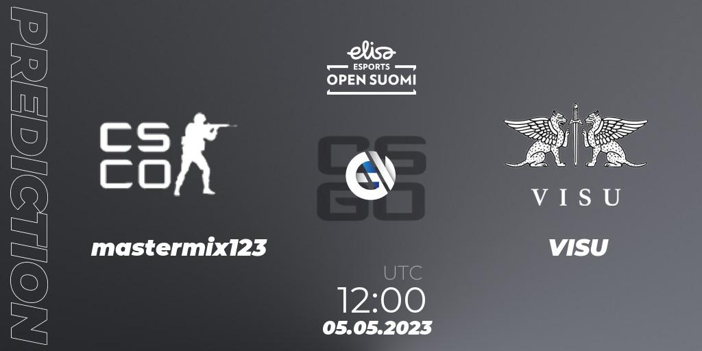 Pronósticos mastermix123 - VISU. 05.05.2023 at 13:00. Elisa Open Suomi Season 5 - Counter-Strike (CS2)