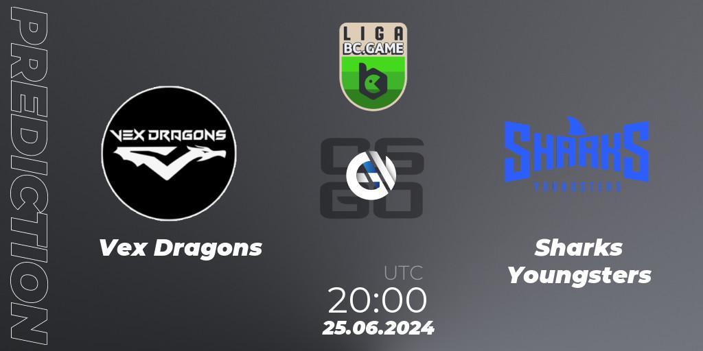 Pronósticos Vex Dragons - Sharks Youngsters. 25.06.2024 at 20:00. Dust2 Brasil Liga Season 3: Division 2 - Counter-Strike (CS2)