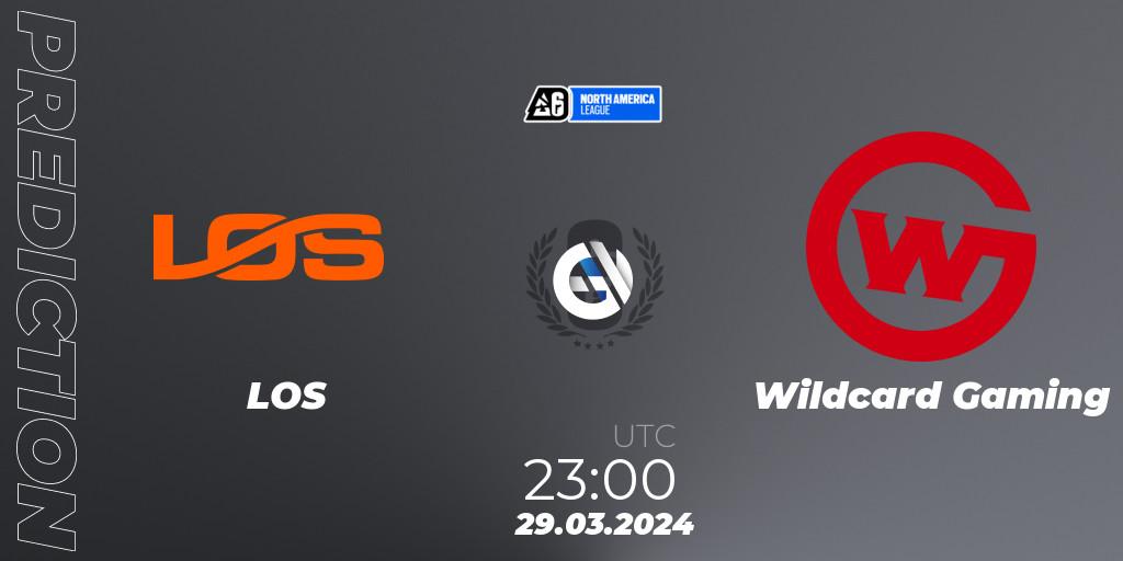 Pronósticos LOS - Wildcard Gaming. 29.03.24. North America League 2024 - Stage 1 - Rainbow Six