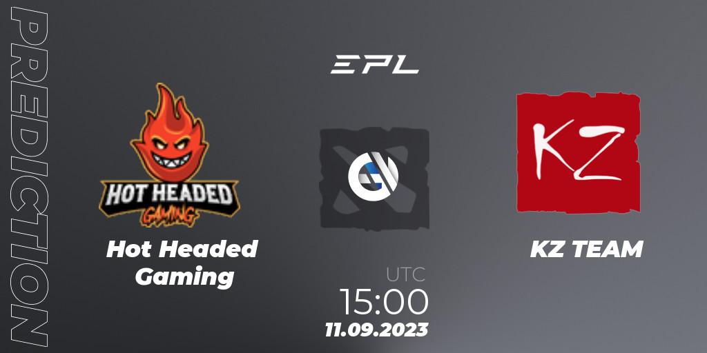 Pronósticos Hot Headed Gaming - KZ TEAM. 11.09.23. European Pro League Season 12 - Dota 2