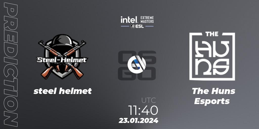 Pronósticos steel helmet - The Huns Esports. 23.01.2024 at 11:40. Intel Extreme Masters China 2024: Asian Open Qualifier #1 - Counter-Strike (CS2)