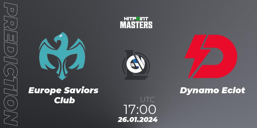 Pronósticos Europe Saviors Club - Dynamo Eclot. 26.01.2024 at 17:00. Hitpoint Masters Spring 2024 - LoL