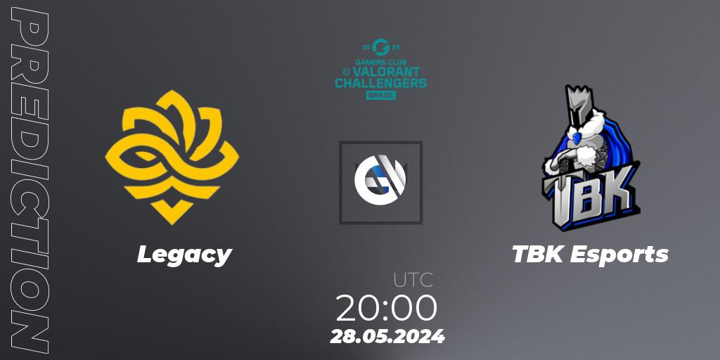 Pronósticos Legacy - TBK Esports. 28.05.2024 at 20:00. VALORANT Challengers 2024 Brazil: Split 2 - VALORANT