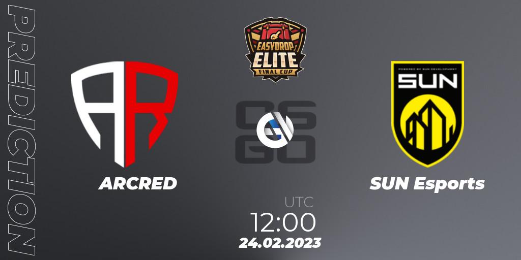Pronósticos ARCRED - SUN Esports. 24.02.2023 at 12:00. FASTCUP Elite Cup #1 - Counter-Strike (CS2)