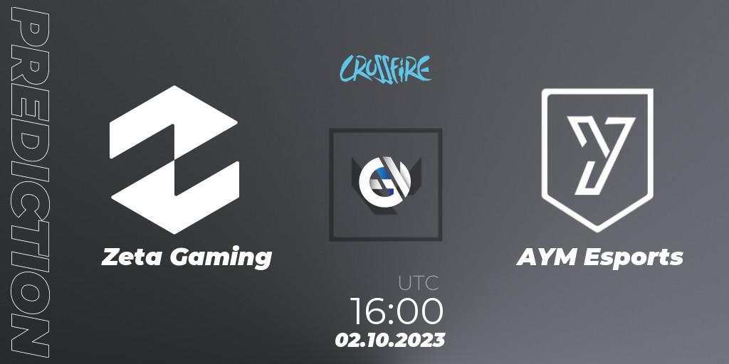 Pronósticos Zeta Gaming - AYM Esports. 02.10.2023 at 16:00. LVP - Crossfire Cup 2023: Contenders #1 - VALORANT