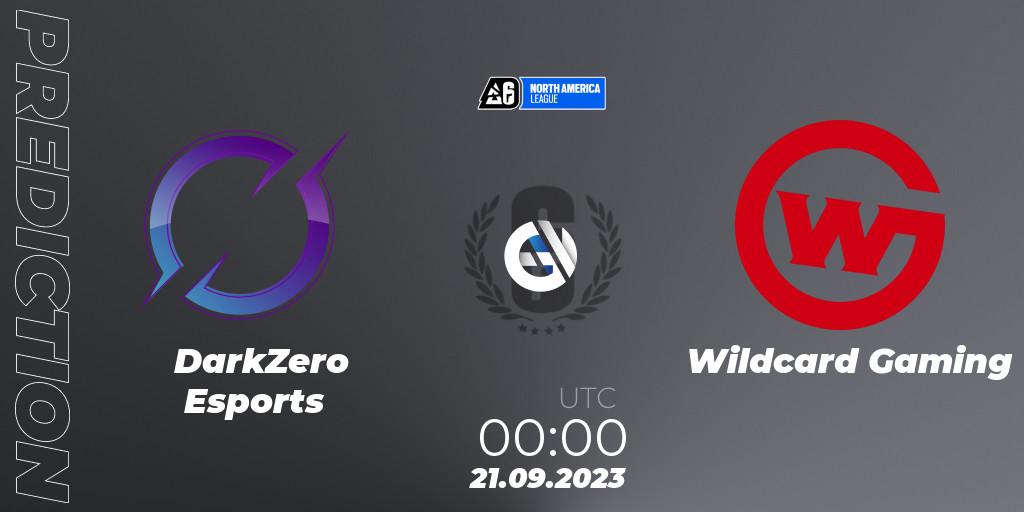 Pronósticos DarkZero Esports - Wildcard Gaming. 21.09.2023 at 01:30. North America League 2023 - Stage 2 - Rainbow Six