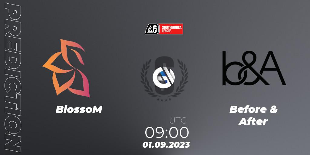 Pronósticos BlossoM - Before & After. 01.09.2023 at 09:00. South Korea League 2023 - Stage 2 - Rainbow Six