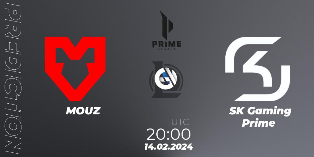 Pronósticos MOUZ - SK Gaming Prime. 14.02.24. Prime League Spring 2024 - Group Stage - LoL