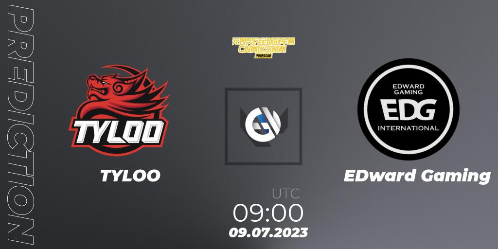 Pronósticos TYLOO - EDward Gaming. 09.07.23. VALORANT Champions Tour 2023: China Qualifier - VALORANT