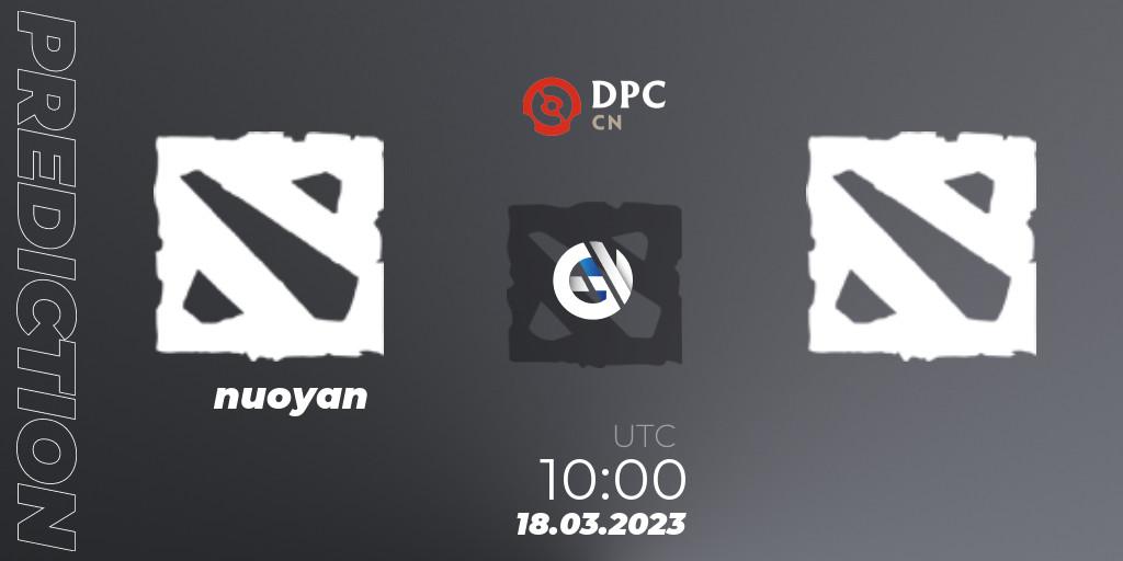 Pronósticos nuoyan - 孤独摇滚. 18.03.2023 at 08:37. DPC 2023 Tour 2: CN Closed Qualifier - Dota 2