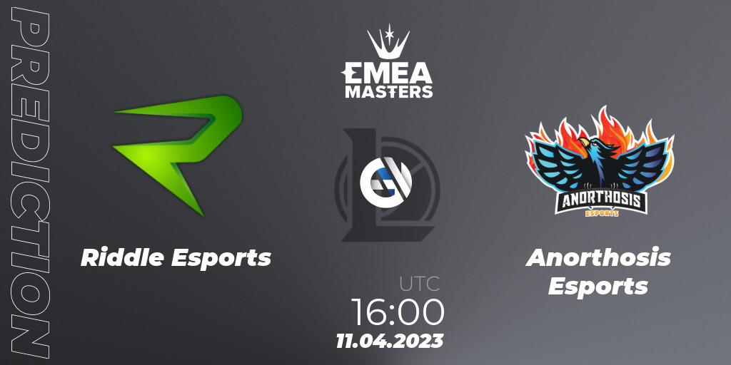 Pronósticos Riddle Esports - Anorthosis Esports. 11.04.23. EMEA Masters Spring 2023 - Group Stage - LoL