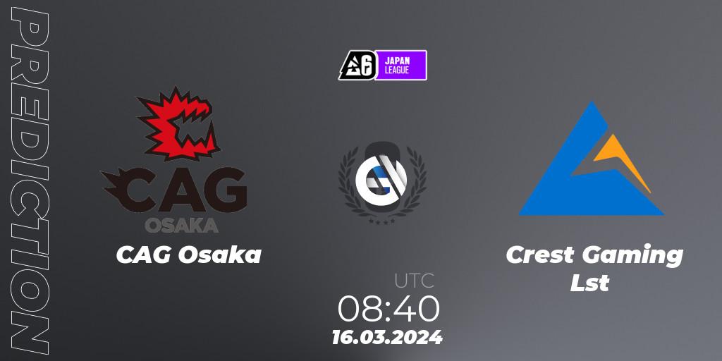 Pronósticos CAG Osaka - Crest Gaming Lst. 16.03.24. Japan League 2024 - Stage 1 - Rainbow Six