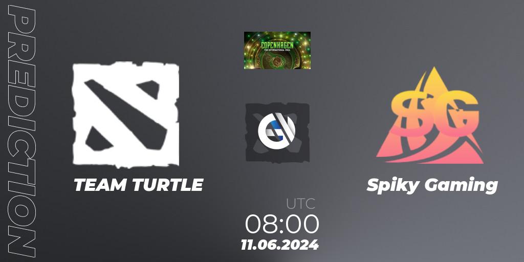 Pronósticos TEAM TURTLE - Spiky Gaming. 11.06.2024 at 08:30. The International 2024 - China Closed Qualifier - Dota 2