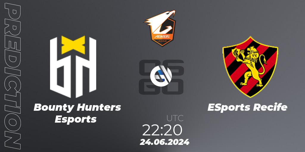 Pronósticos Bounty Hunters Esports - ESports Recife. 24.06.2024 at 22:20. Aorus League 2024 Season 1: Brazil - Counter-Strike (CS2)