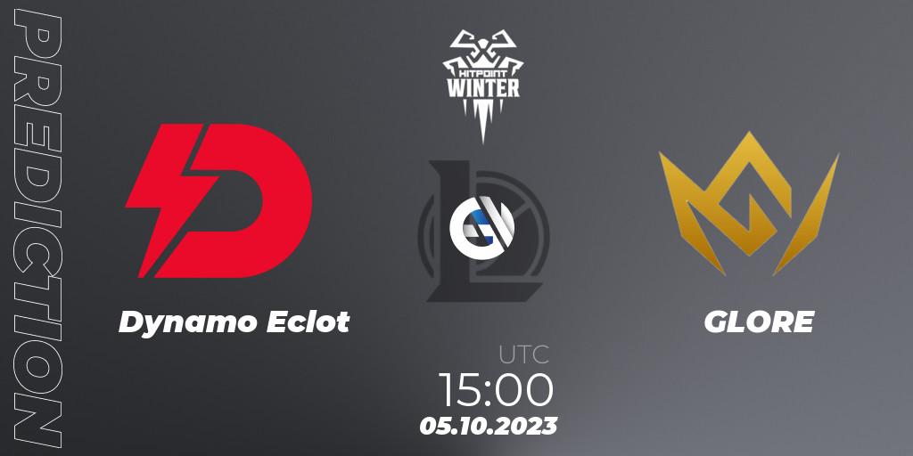 Pronósticos Dynamo Eclot - GLORE. 05.10.2023 at 15:00. Hitpoint Masters Winter 2023 - Playoffs - LoL