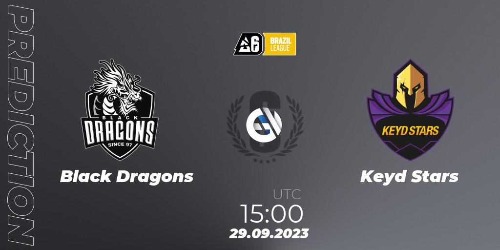 Pronósticos Black Dragons - Keyd Stars. 29.09.2023 at 15:00. Brazil League 2023 - Stage 2 - Rainbow Six