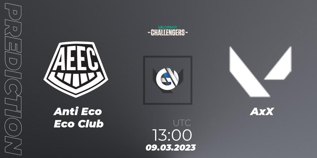 Pronósticos Anti Eco Eco Club - AxX. 09.03.2023 at 13:00. VALORANT Challengers 2023: Hong Kong and Taiwan Split 1 - VALORANT