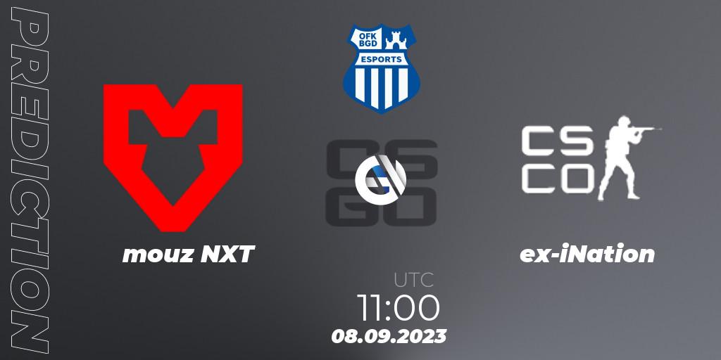 Pronósticos mouz NXT - ex-iNation. 08.09.2023 at 11:00. OFK BGD Esports Series #1 - Counter-Strike (CS2)
