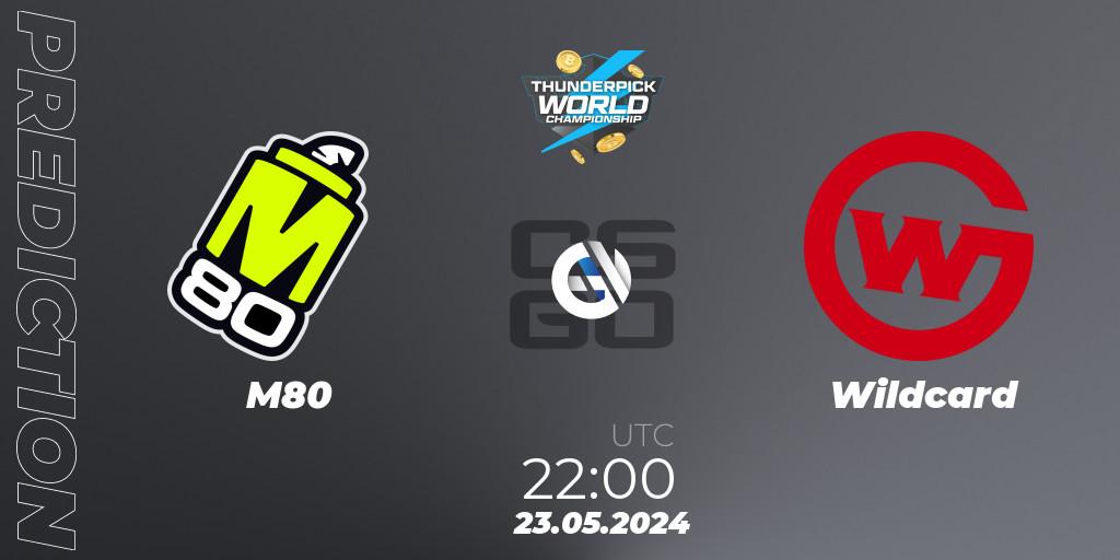 Pronósticos M80 - Wildcard. 23.05.2024 at 22:00. Thunderpick World Championship 2024: North American Series #1 - Counter-Strike (CS2)