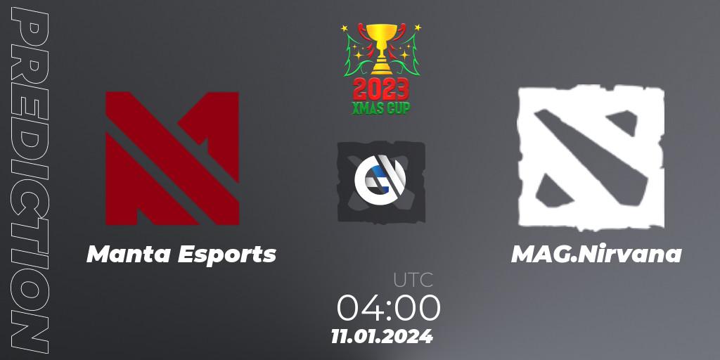 Pronósticos Manta Esports - MAG.Nirvana. 11.01.2024 at 04:00. Xmas Cup 2023 - Dota 2