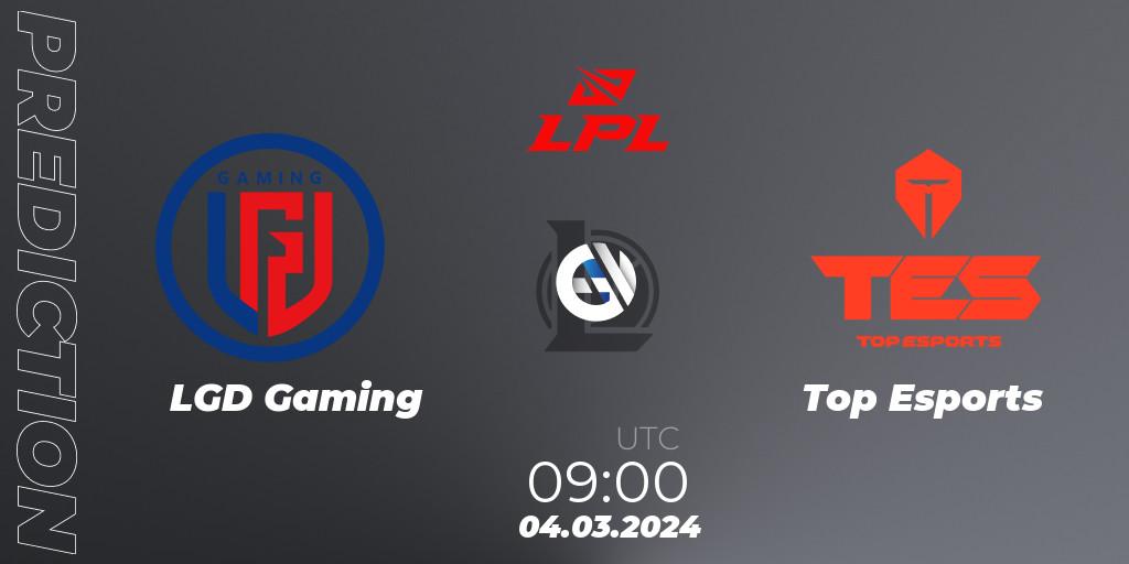 Pronósticos LGD Gaming - Top Esports. 04.03.24. LPL Spring 2024 - Group Stage - LoL