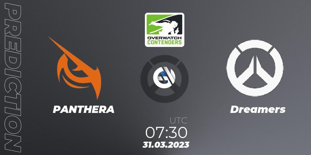 Pronósticos PANTHERA - Dreamers. 31.03.2023 at 07:45. Overwatch Contenders 2023 Spring Series: Korea - Overwatch