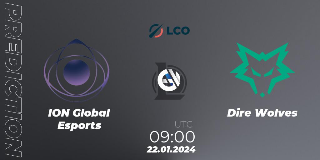 Pronósticos ION Global Esports - Dire Wolves. 22.01.24. LCO Split 1 2024 - Group Stage - LoL