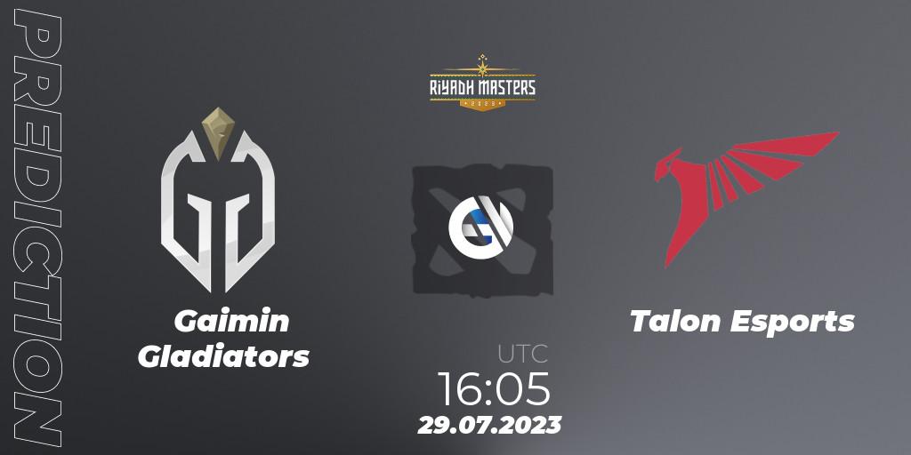 Pronósticos Gaimin Gladiators - Talon Esports. 29.07.2023 at 18:31. Riyadh Masters 2023 - Dota 2