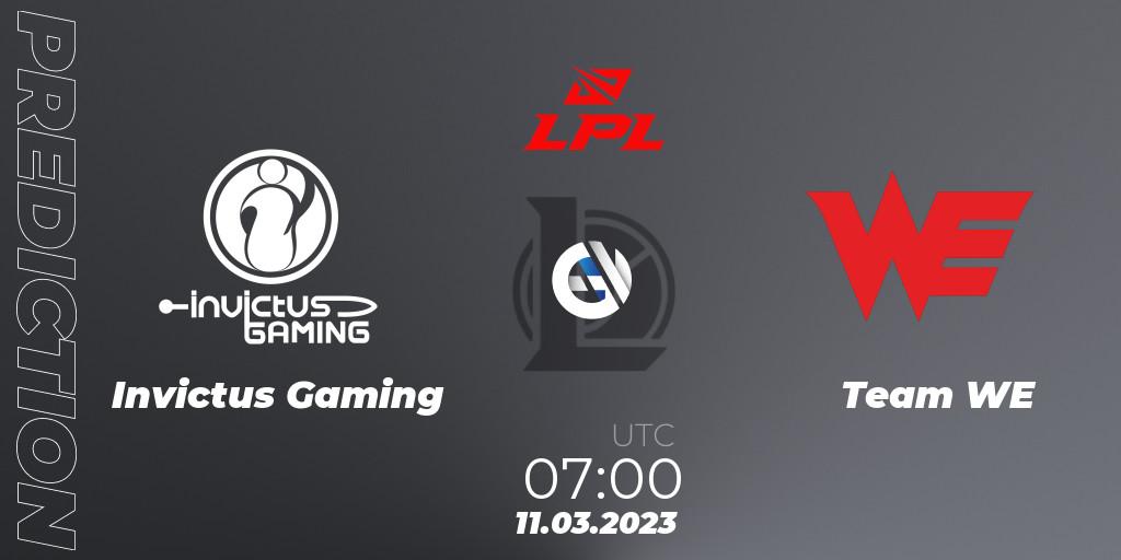 Pronósticos Invictus Gaming - Team WE. 11.03.23. LPL Spring 2023 - Group Stage - LoL