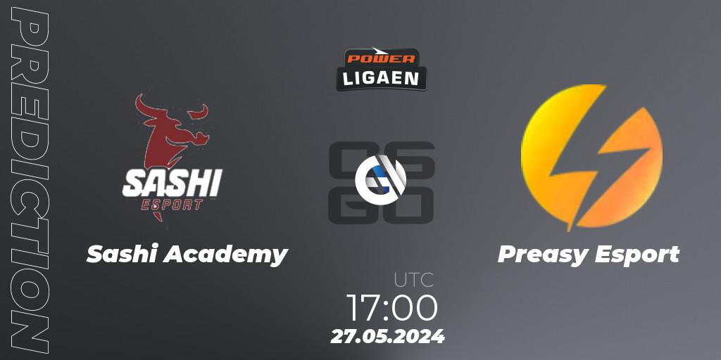 Pronósticos Sashi Academy - Preasy Esport. 27.05.2024 at 17:00. Dust2.dk Ligaen Season 26 - Counter-Strike (CS2)