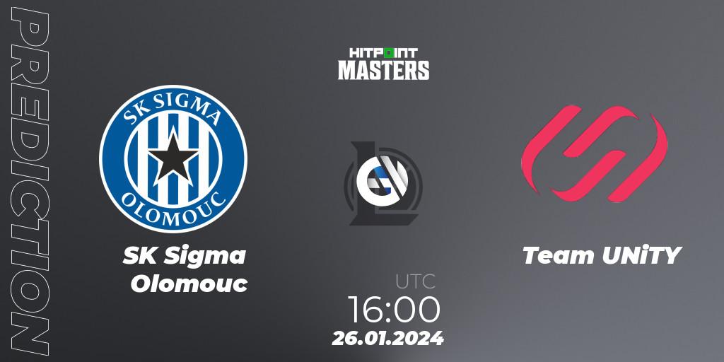 Pronósticos SK Sigma Olomouc - Team UNiTY. 26.01.2024 at 16:00. Hitpoint Masters Spring 2024 - LoL