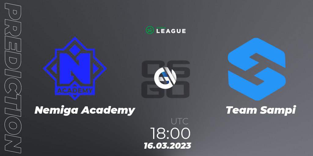 Pronósticos Nemiga Academy - Team Sampi. 16.03.2023 at 18:00. ESEA Season 44: Main Division - Europe - Counter-Strike (CS2)