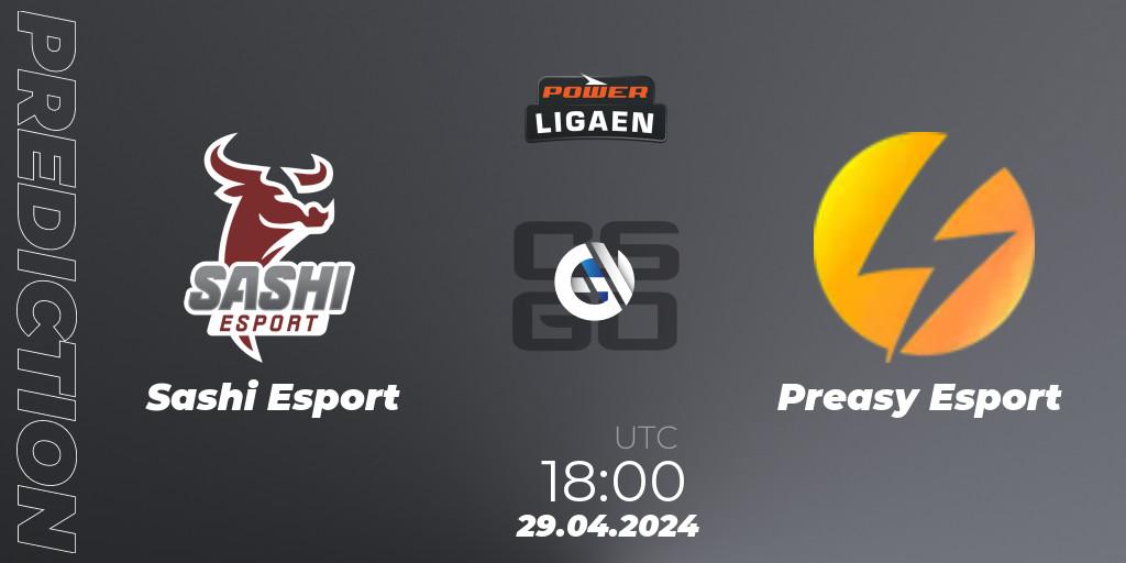Pronósticos Sashi Esport - Preasy Esport. 29.04.2024 at 18:00. Dust2.dk Ligaen Season 26 - Counter-Strike (CS2)