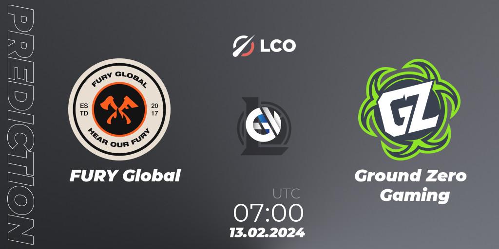 Pronósticos FURY Global - Ground Zero Gaming. 13.02.24. LCO Split 1 2024 - Group Stage - LoL