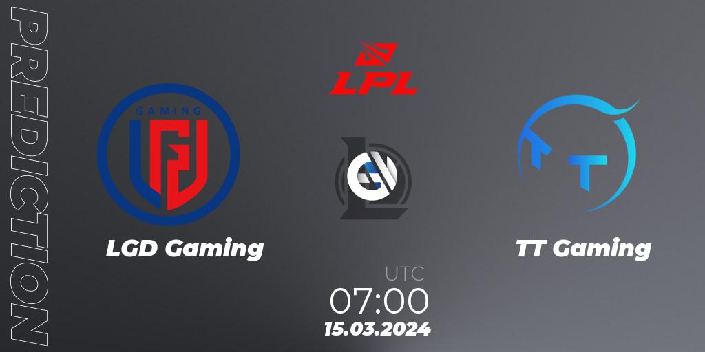 Pronósticos LGD Gaming - TT Gaming. 15.03.24. LPL Spring 2024 - Group Stage - LoL