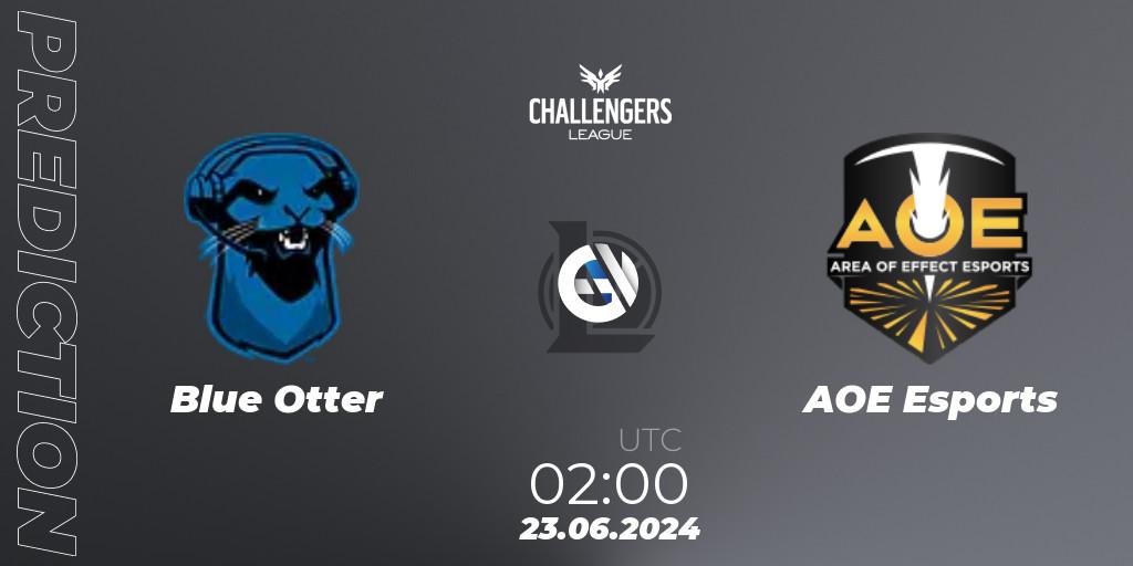 Pronósticos Blue Otter - AOE Esports. 23.06.2024 at 02:00. NACL Summer 2024 - Group Stage - LoL