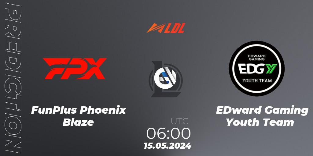 Pronósticos FunPlus Phoenix Blaze - EDward Gaming Youth Team. 15.05.2024 at 06:00. LDL 2024 - Stage 2 - LoL