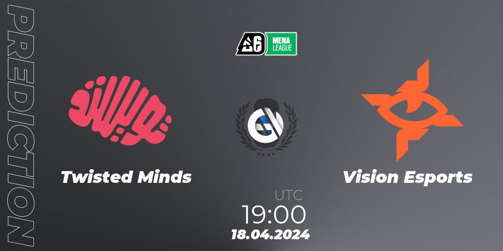 Pronósticos Twisted Minds - Vision Esports. 18.04.2024 at 19:00. MENA League 2024 - Stage 1 - Rainbow Six