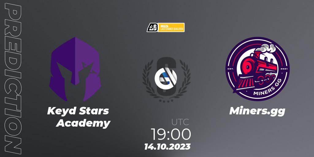 Pronósticos Keyd Stars Academy - Miners.gg. 14.10.2023 at 19:00. Brazil League 2023 - Stage 2 - Last Chance Qualifiers - Rainbow Six