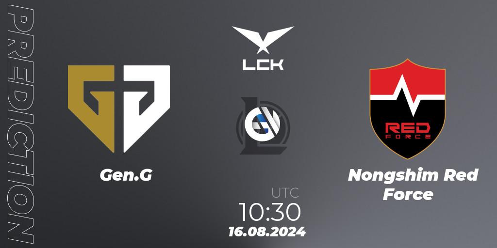 Pronósticos Gen.G - Nongshim Red Force. 16.08.2024 at 10:30. LCK Summer 2024 Group Stage - LoL