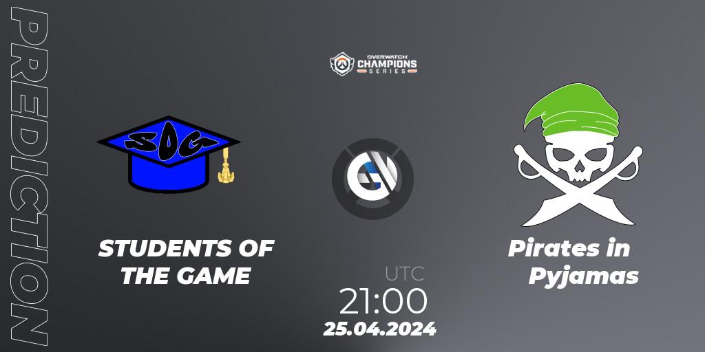 Pronósticos STUDENTS OF THE GAME - Pirates in Pyjamas. 25.04.2024 at 21:00. Overwatch Champions Series 2024 - North America Stage 2 Main Event - Overwatch