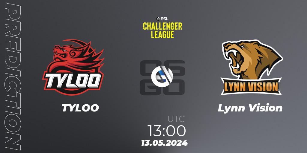 Pronósticos TYLOO - Lynn Vision. 13.05.2024 at 13:00. ESL Challenger League Season 47: Asia - Counter-Strike (CS2)