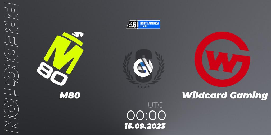 Pronósticos M80 - Wildcard Gaming. 15.09.2023 at 00:00. North America League 2023 - Stage 2 - Rainbow Six