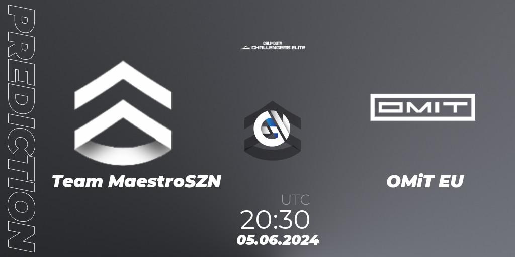 Pronósticos Team MaestroSZN - OMiT EU. 05.06.2024 at 19:30. Call of Duty Challengers 2024 - Elite 3: EU - Call of Duty