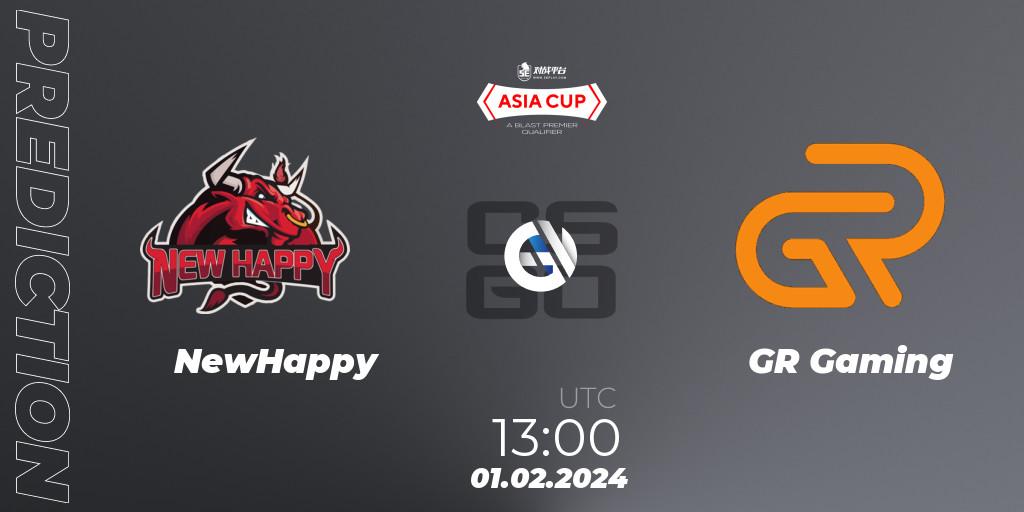 Pronósticos NewHappy - GR Gaming. 01.02.2024 at 13:00. 5E Arena Asia Cup Spring 2024 - BLAST Premier Qualifier - Counter-Strike (CS2)