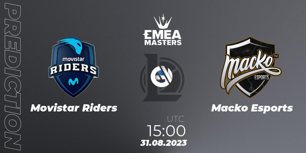 Pronósticos Movistar Riders - Macko Esports. 31.08.23. EMEA Masters Summer 2023 - LoL