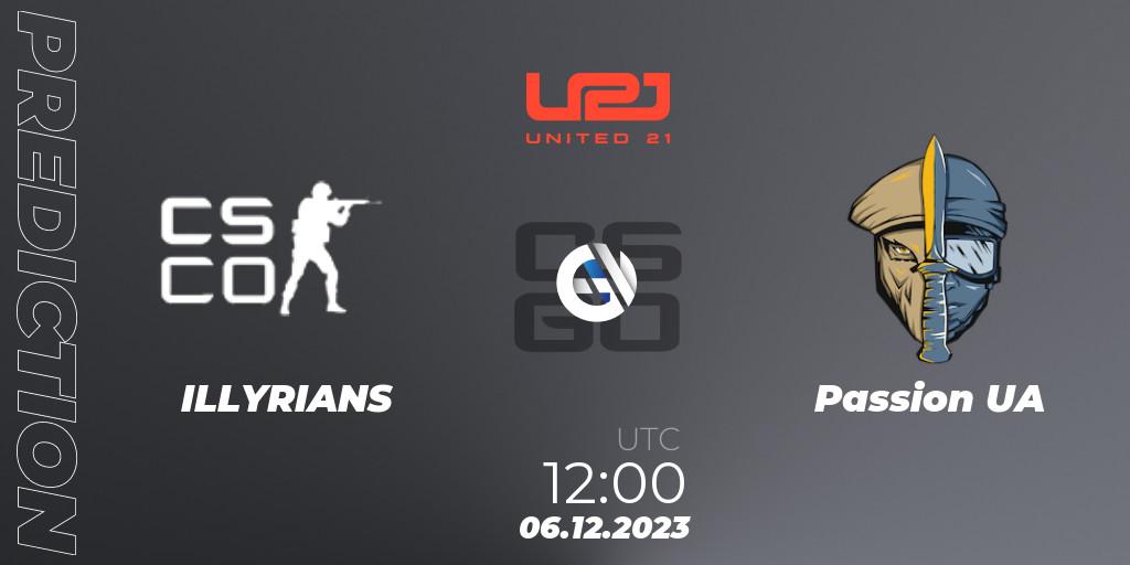 Pronósticos ILLYRIANS - Passion UA. 06.12.2023 at 12:30. United21 Season 9 - Counter-Strike (CS2)