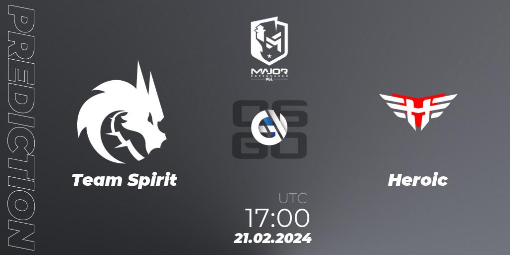 Pronósticos Team Spirit - Heroic. 21.02.24. PGL CS2 Major Copenhagen 2024: European RMR B - CS2 (CS:GO)