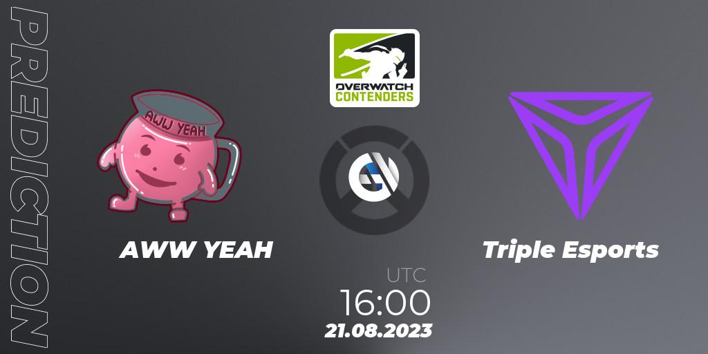 Pronósticos AWW YEAH - Triple Esports. 21.08.2023 at 17:30. Overwatch Contenders 2023 Summer Series: Europe - Overwatch