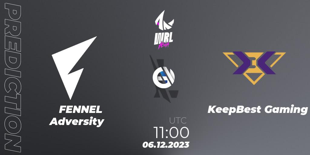 Pronósticos FENNEL Adversity - KeepBest Gaming. 06.12.2023 at 11:00. WRL Asia 2023 - Season 2 - Regular Season - Wild Rift